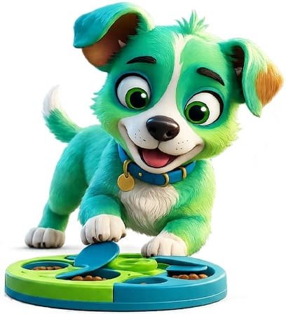 Cora with a puzzle toy